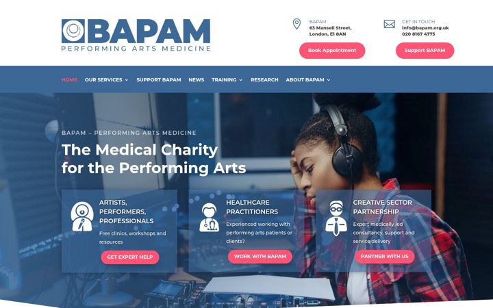 Screenshot of bapam.org.uk