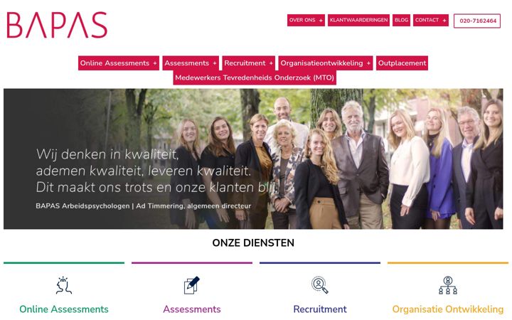 Screenshot of bapas.nl