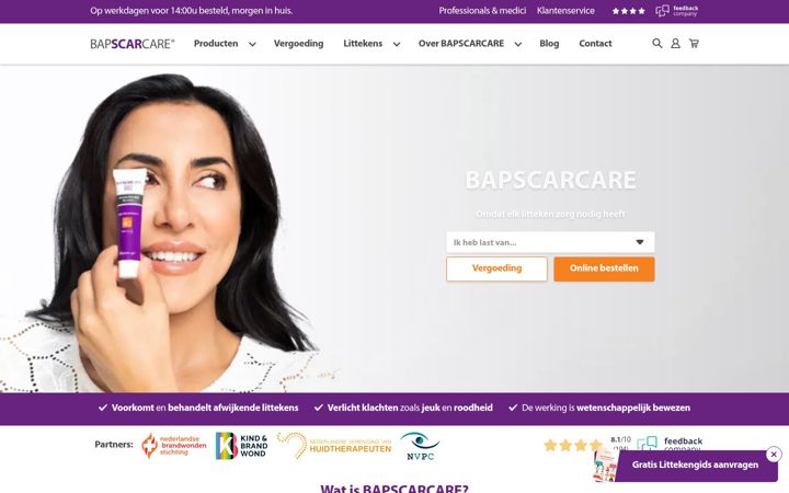 Screenshot of bapscarcare.nl