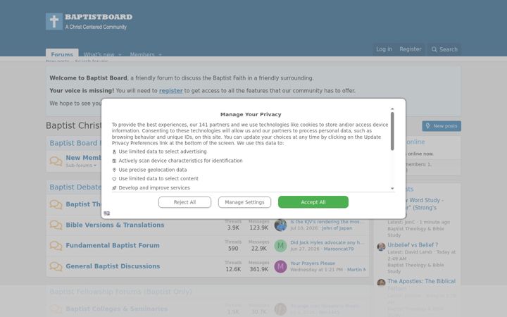 Screenshot of baptistboard.com