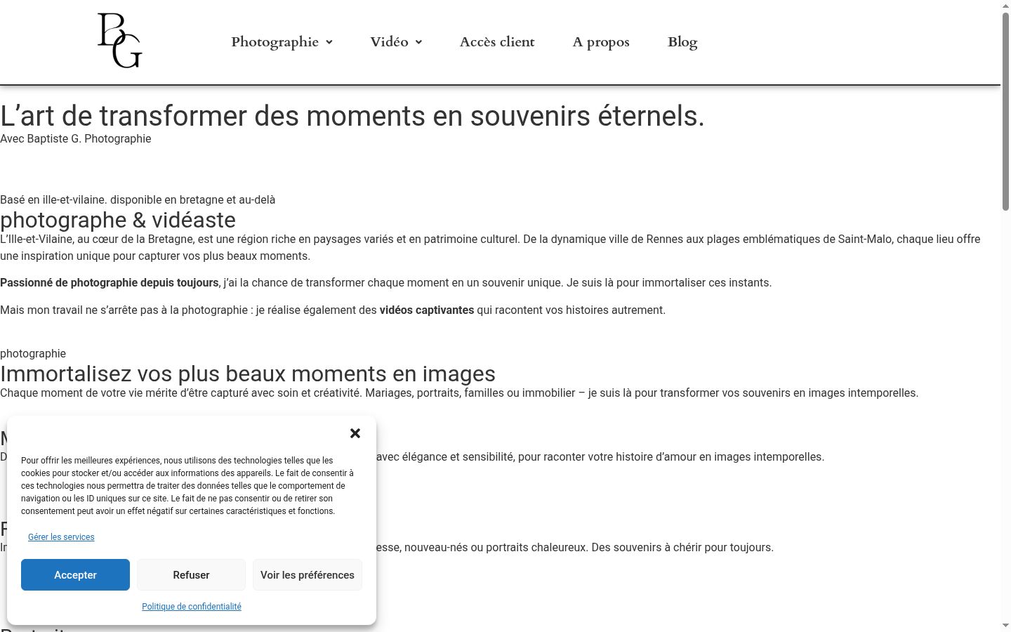 Screenshot del banner di consenso mostrato prima di qualsiasi interazione