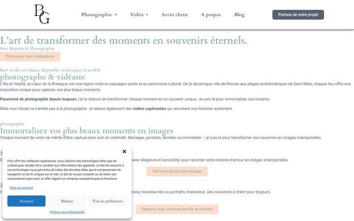 Screenshot of baptistegphotographie.fr
