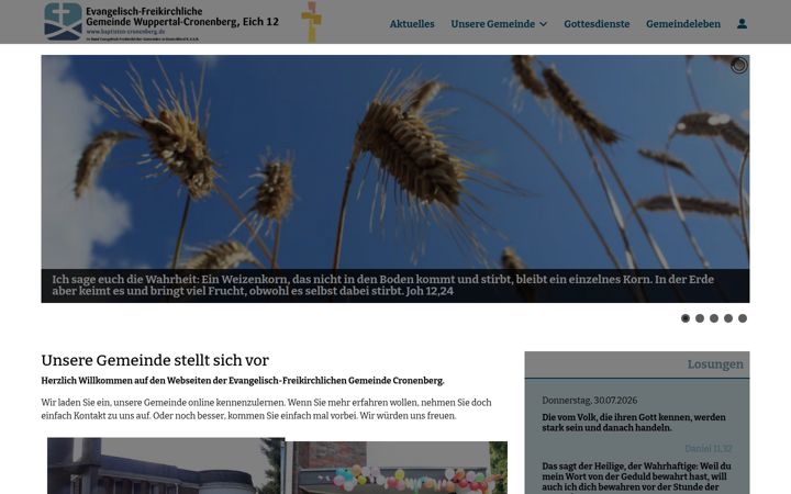 Captură de ecran a baptisten-cronenberg.de