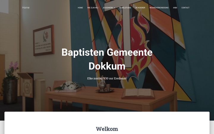 Ekrānuzņēmums no baptistengemeentedokkum.nl