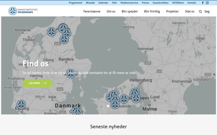 Screenshot of baptistspejder.dk