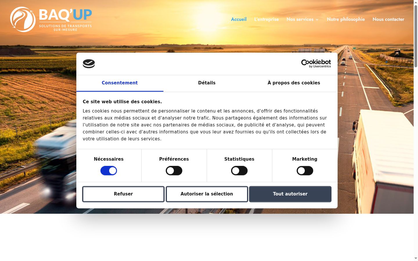 Screenshot tal-banner tal-kunsens muri qabel kwalunkwe interazzjoni