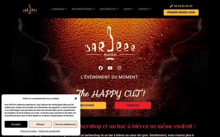 Skjermbilde av bar-barbershop-lyon.fr