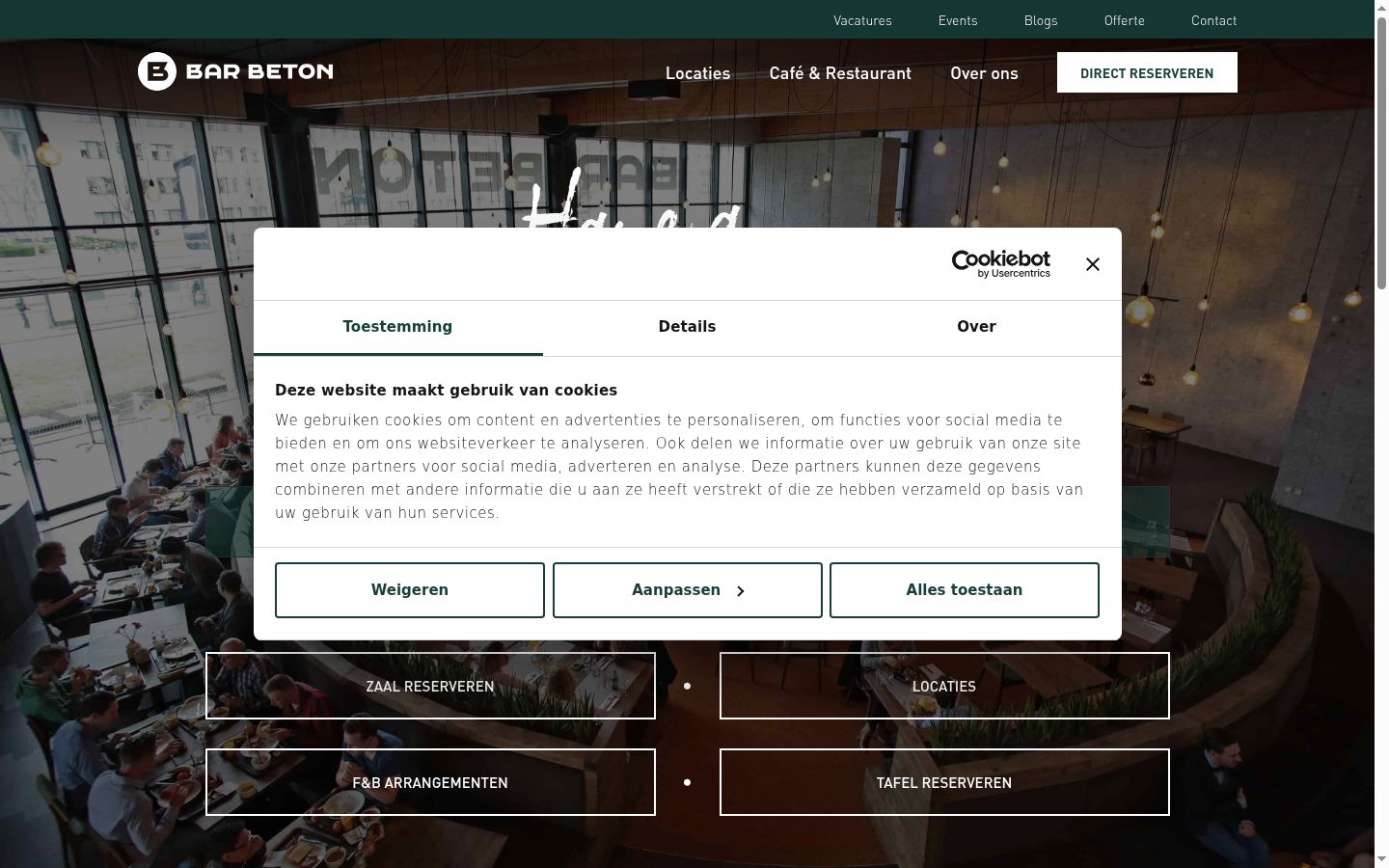 Screenshot of the consent banner shown before any interaction