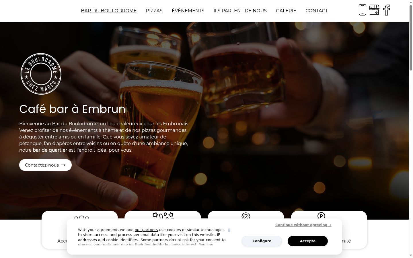 Screenshot of the consent banner shown before any interaction