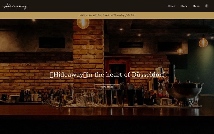 Screenshot of bar-hideaway.de