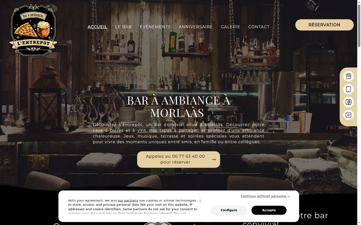 Screenshot of the consent banner shown before any interaction