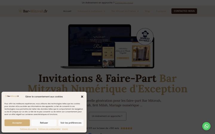 Screenshot of bar-mitzvah.fr