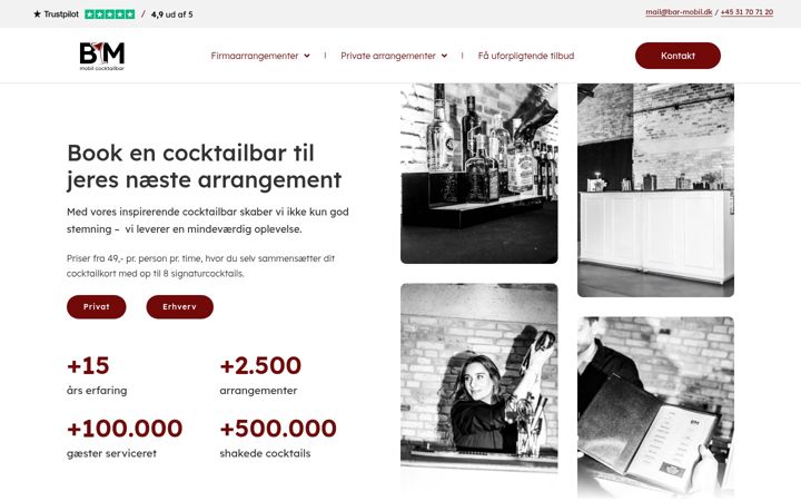 Screenshot of bar-mobil.dk