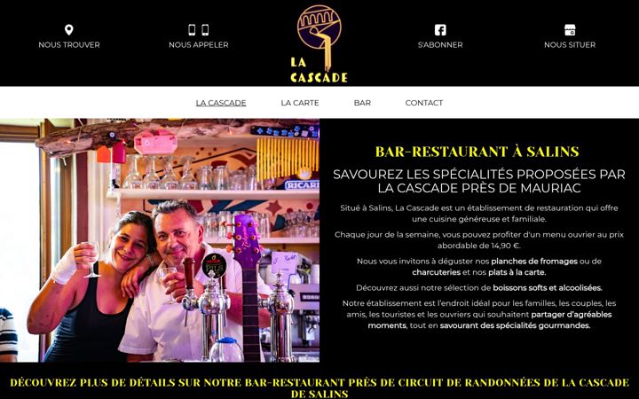 Screenshot of bar-restaurant-la-cascade.fr