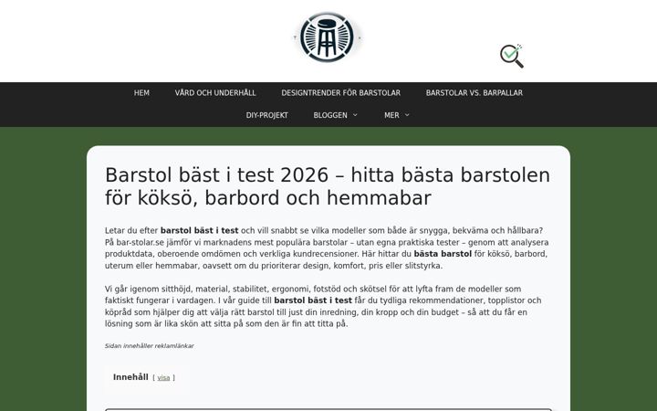 Screenshot of bar-stolar.se