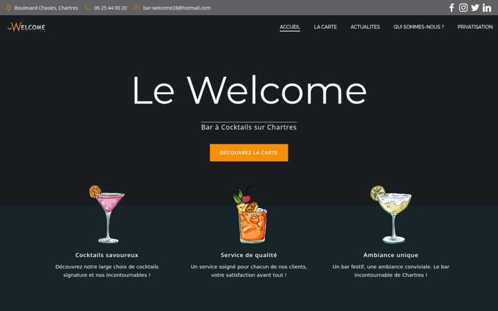 Screenshot of bar-welcome28.fr