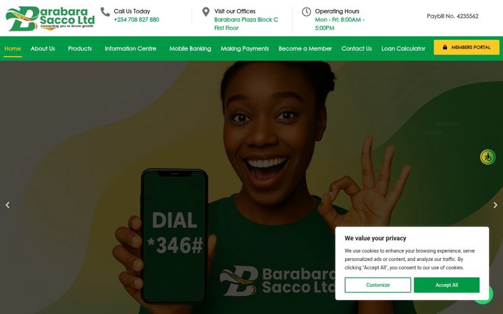 Screenshot of barabarasacco.co.ke