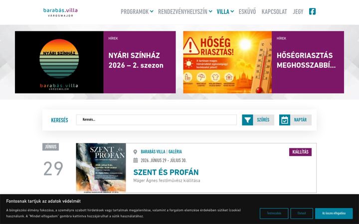 Screenshot of barabasvilla.hu