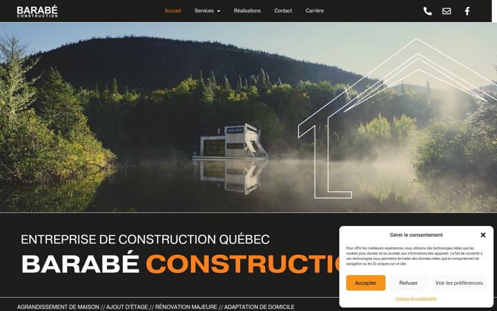 Screenshot of barabeconstruction.com