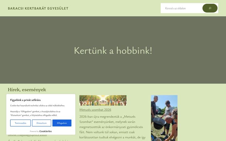 Screenshot of baracsikertbarategyesulet.hu