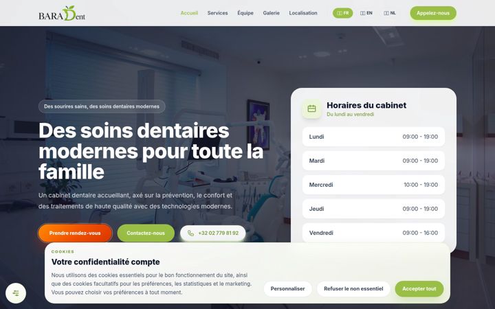 Screenshot of baradent.be