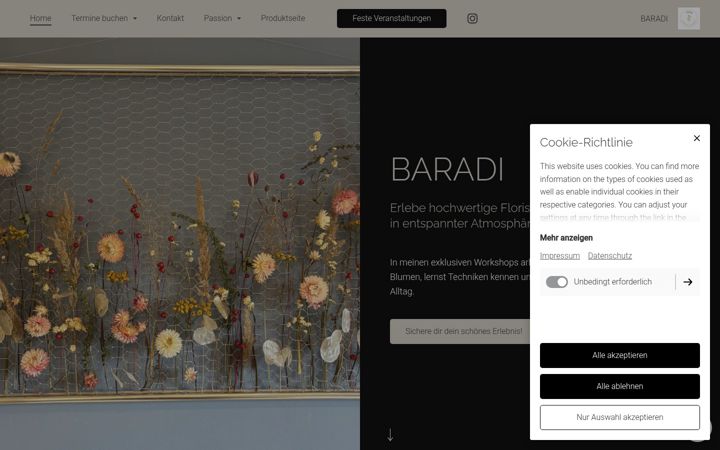 Screenshot of baradi.de