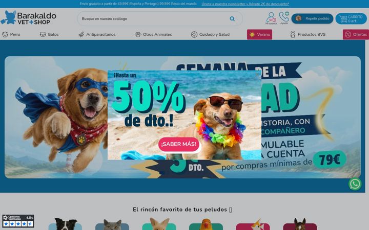 Screenshot of barakaldotiendaveterinaria.es
