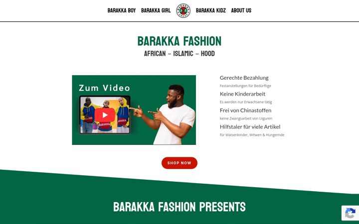 Screenshot of barakkafashion.de