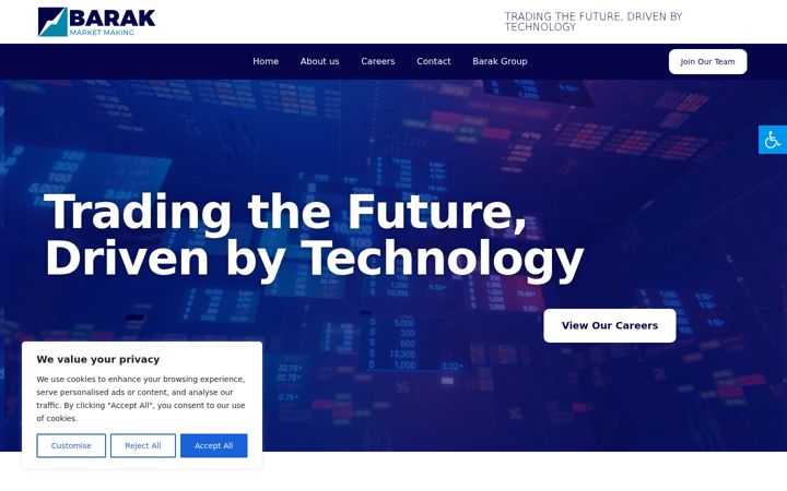 Screenshot of barakmarketmaking.com