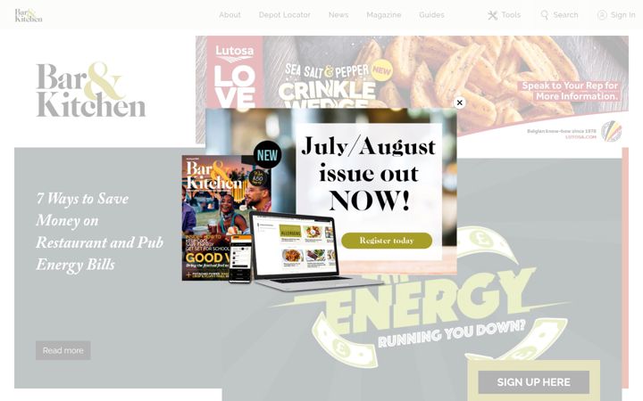 Screenshot of barandkitchenmagazine.com