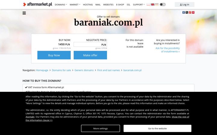 Screenshot von baraniak.com.pl