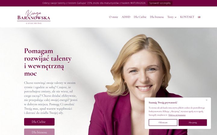 Screenshot of baranowskacoaching.com