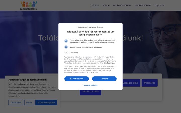 Screenshot of baranyai-allasok.hu