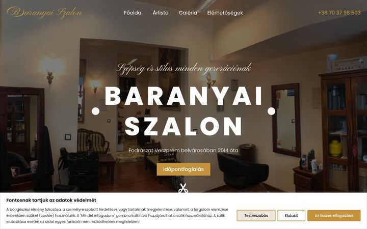 Screenshot of baranyaiszalon.hu