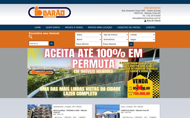 Screenshot of baraoimoveisrp.com.br