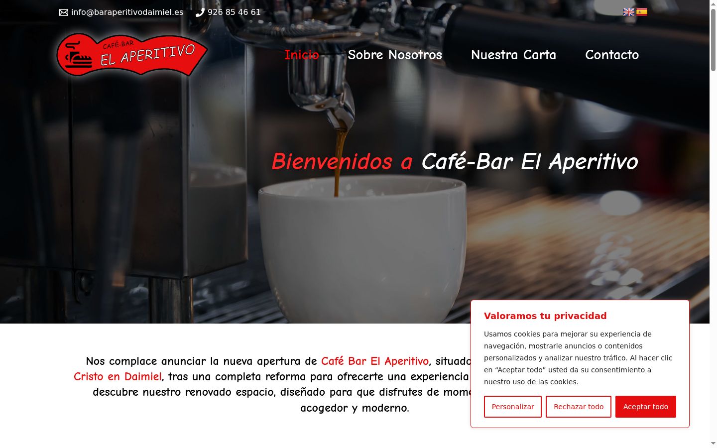 Screenshot del banner di consenso mostrato prima di qualsiasi interazione