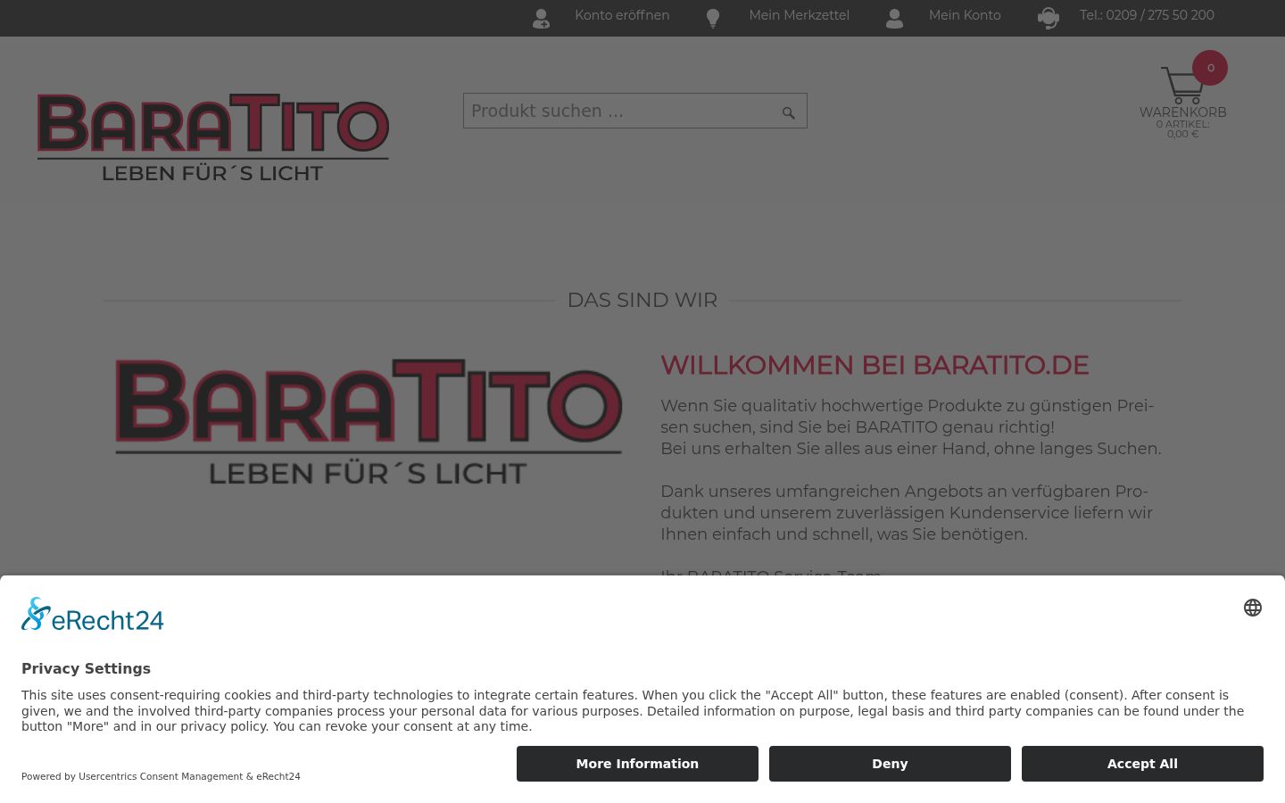Screenshot del banner di consenso mostrato prima di qualsiasi interazione