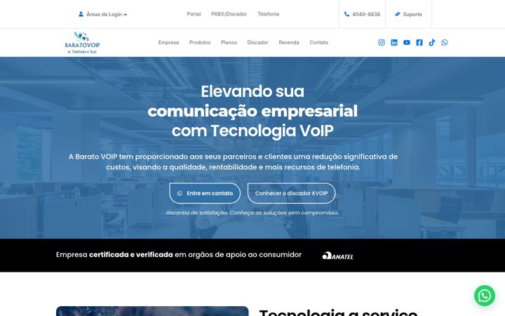 Screenshot του baratovoip.com.br