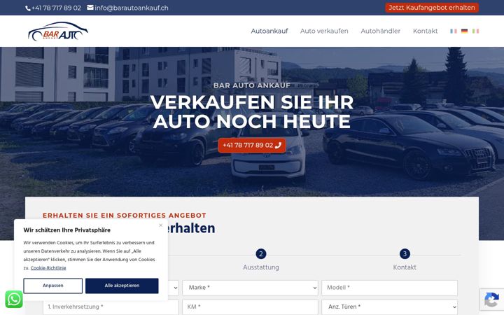 Екранна снимка на barautoankauf.ch