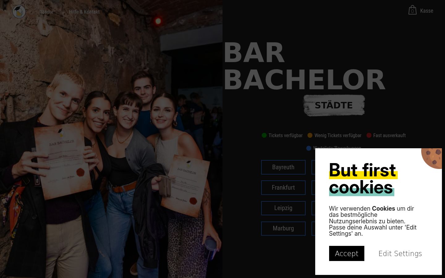 Screenshot of the consent banner shown before any interaction