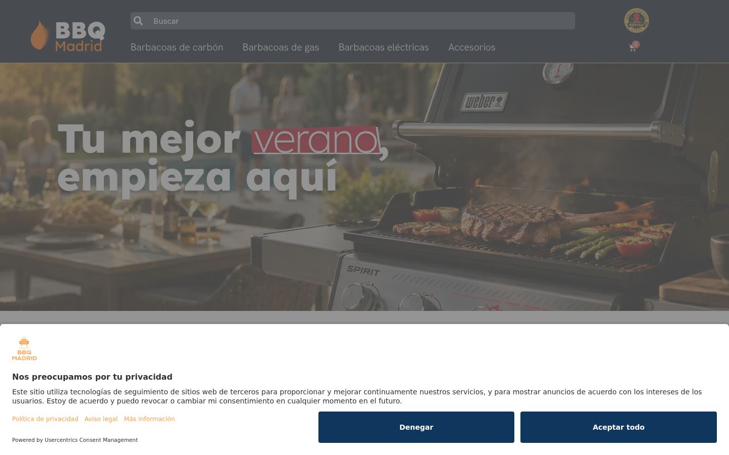Screenshot of the consent banner shown before any interaction