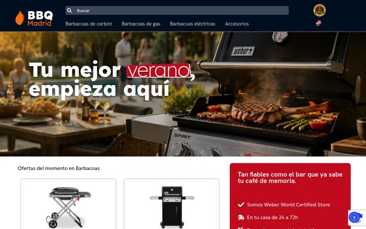 Screenshot of barbacoasmadrid.com
