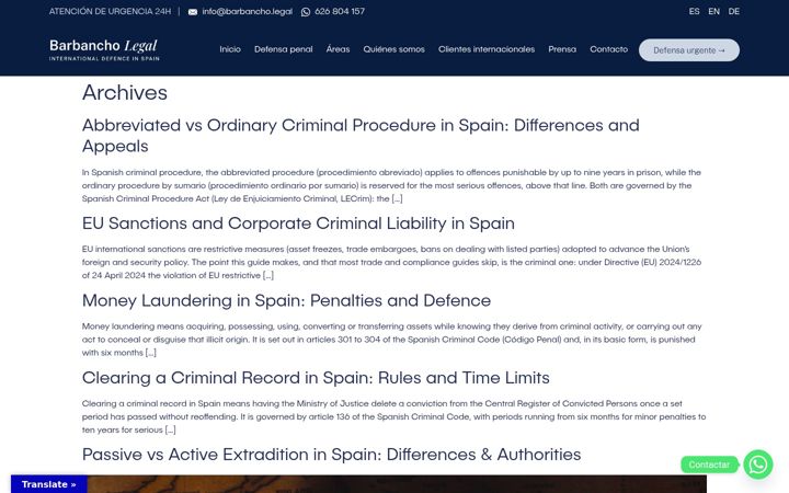 Screenshot of barbancho.legal