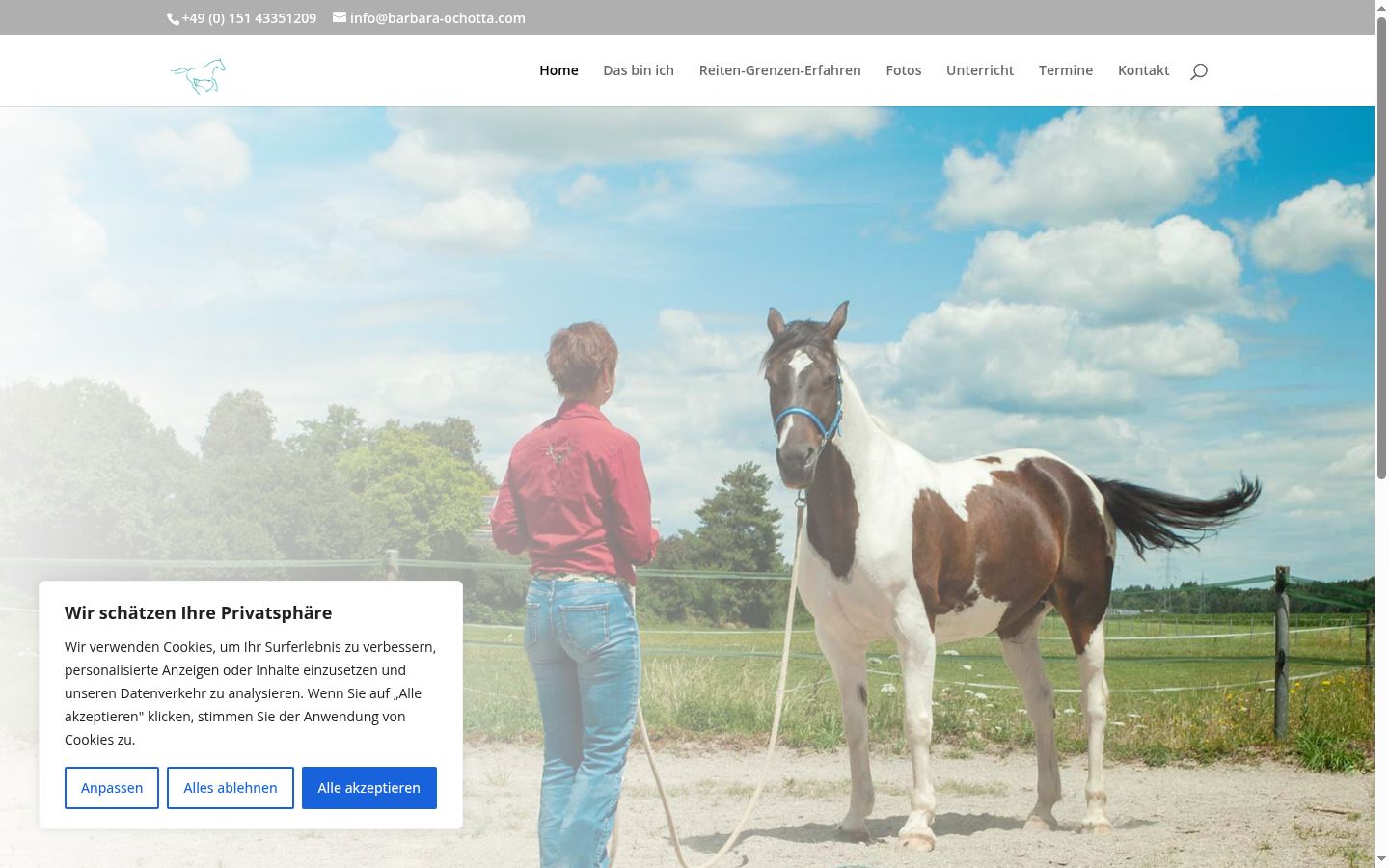 Screenshot of the consent banner shown before any interaction