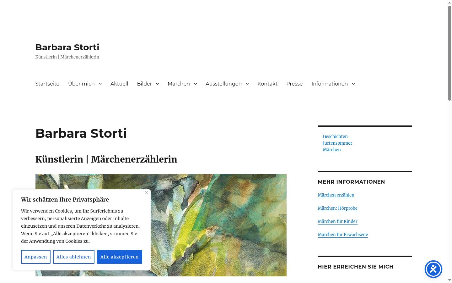 Screenshot of the consent banner shown before any interaction
