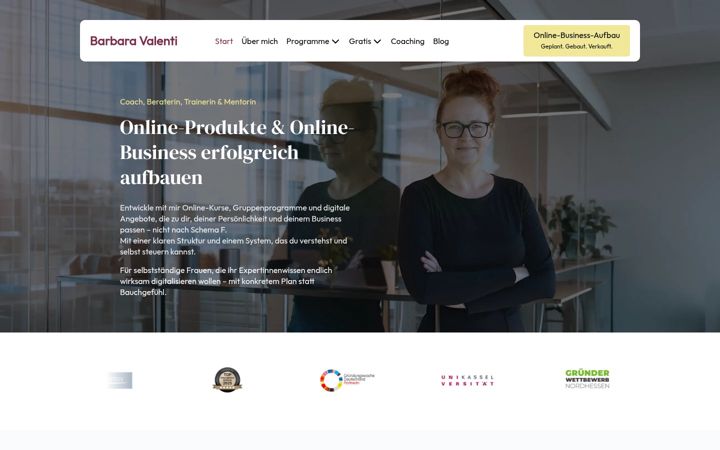 Screenshot of barbara-valenti.de