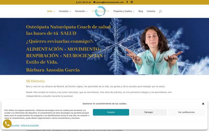 Screenshot of barbaraansoain.com