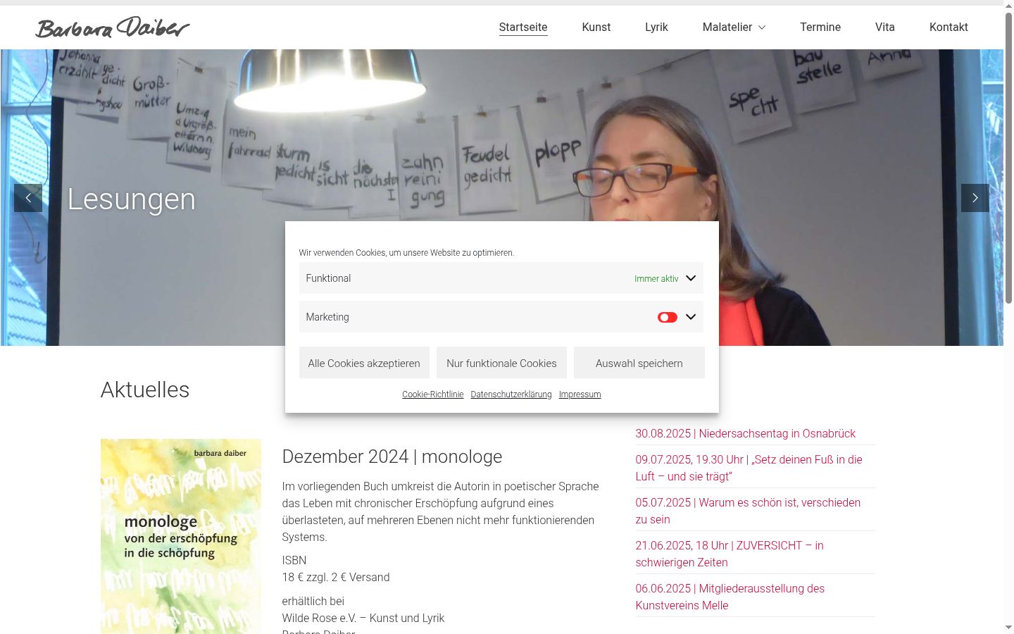 Screenshot of the consent banner shown before any interaction