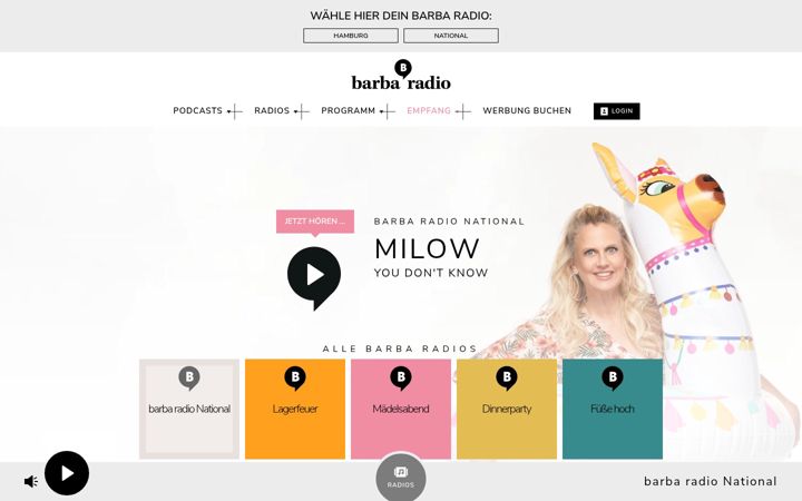 Screenshot of barbaradio.de