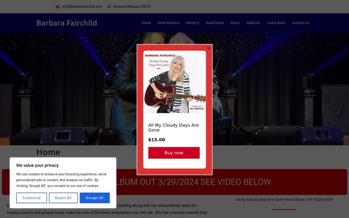 Screenshot of barbarafairchild.com